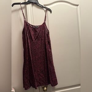 Black Red Floral Slip Dress Vintage Inspired